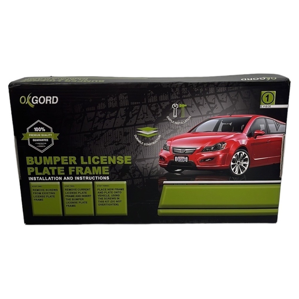 Oxgord Bumper License Plate Frame Universal Fit For All Vehicles Durable Foam